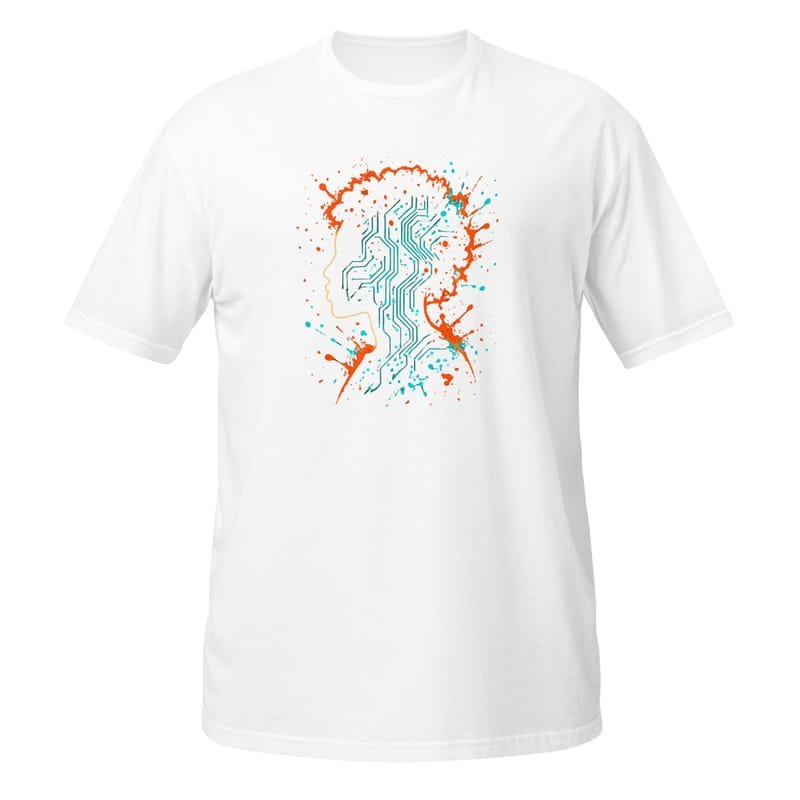 Short-Sleeve Unisex T-Shirt Afro-Futurist Circuit Silhouette Splash-Original - Image 14