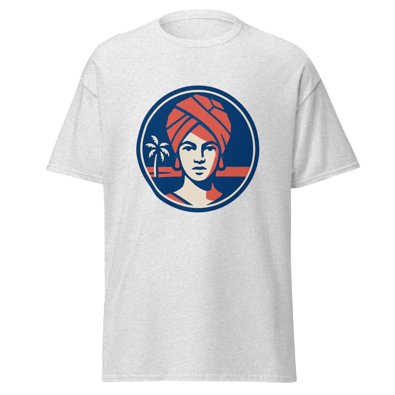 Unisex classic tee Geometric Turbaned Woman Retro Travel Badge-Original