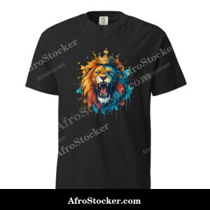 Unisex garment-dyed heavyweight t-shirt Roaring Royal Lion Watercolor Splash-Original