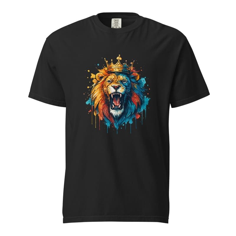 Unisex garment-dyed heavyweight t-shirt Roaring Royal Lion Watercolor Splash-Original