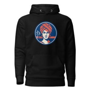 Unisex Hoodie Geometric Turbaned Woman Retro Travel Badge-Original