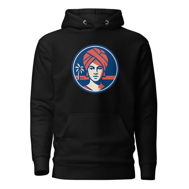 Unisex Hoodie Geometric Turbaned Woman Retro Travel Badge-Original