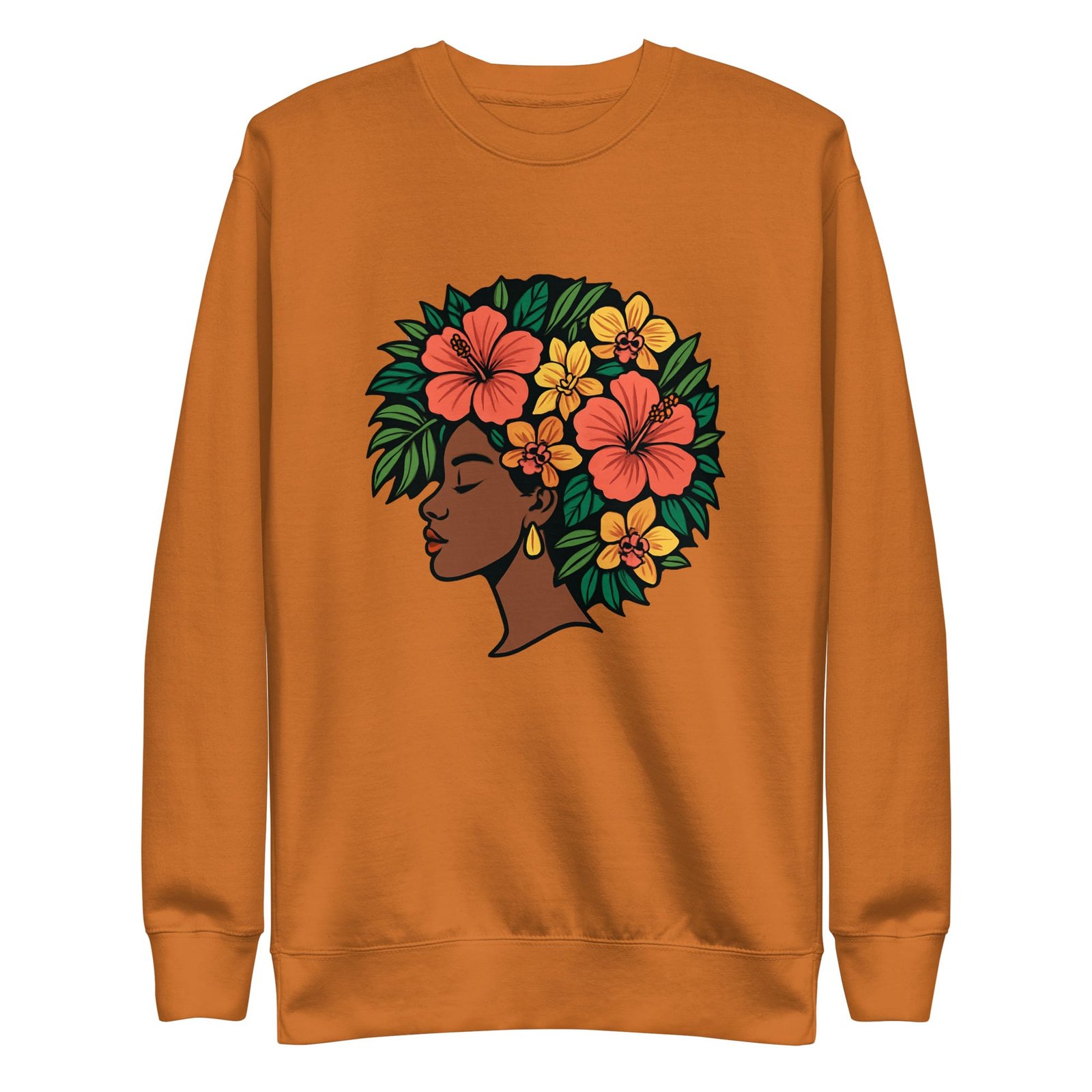 Unisex Premium Sweatshirt Elegant African Woman with Vibrant Tropical Afro-Original - Image 28
