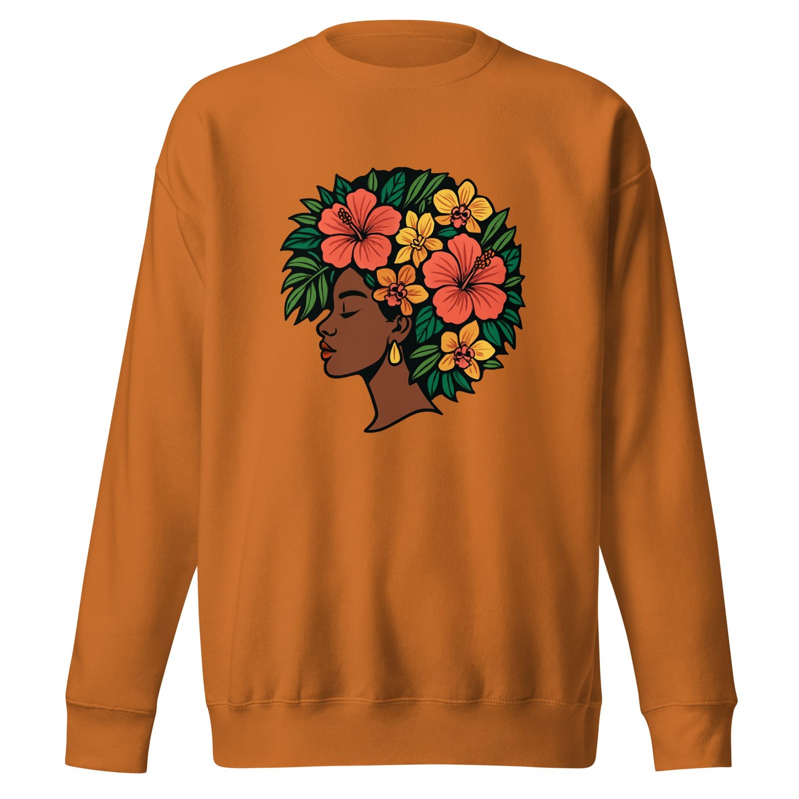 Unisex Premium Sweatshirt Elegant African Woman with Vibrant Tropical Afro-Original - Image 10