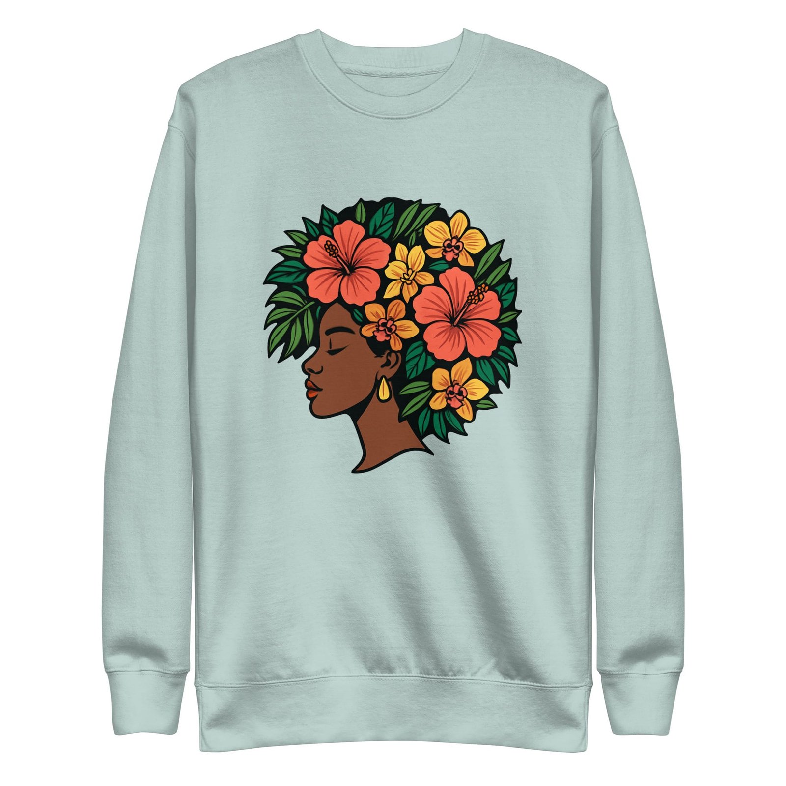 Unisex Premium Sweatshirt Elegant African Woman with Vibrant Tropical Afro-Original - Image 33