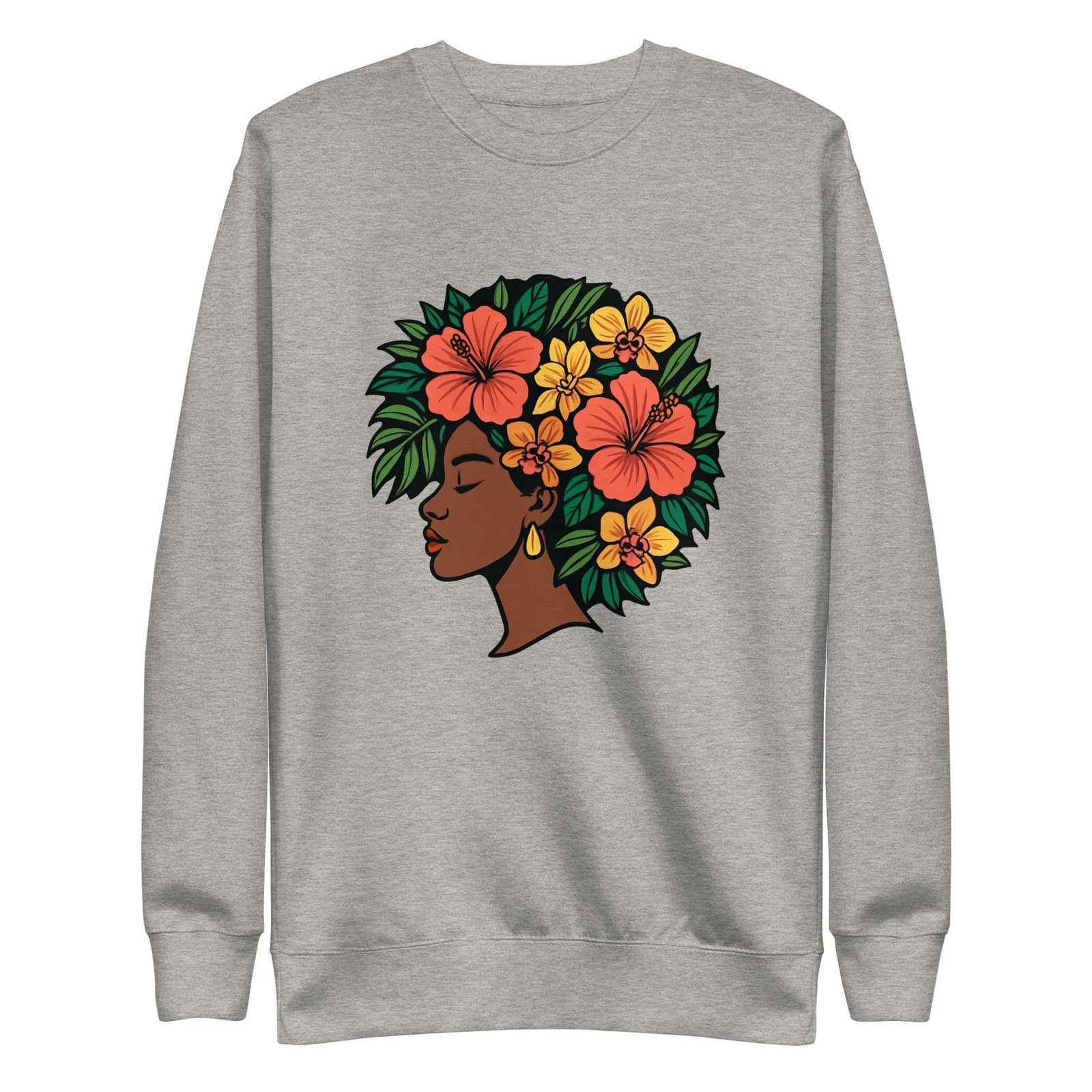 Unisex Premium Sweatshirt Elegant African Woman with Vibrant Tropical Afro-Original - Image 32