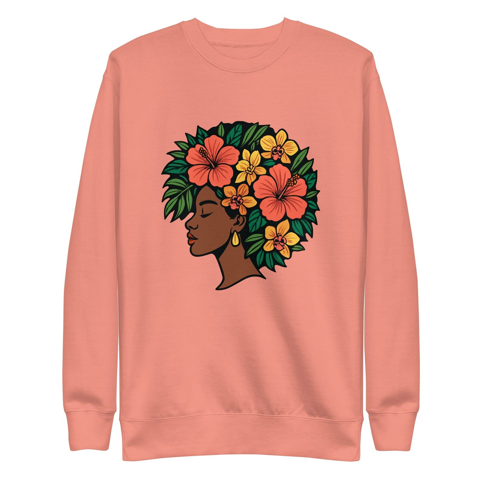 Unisex Premium Sweatshirt Elegant African Woman with Vibrant Tropical Afro-Original - Image 30