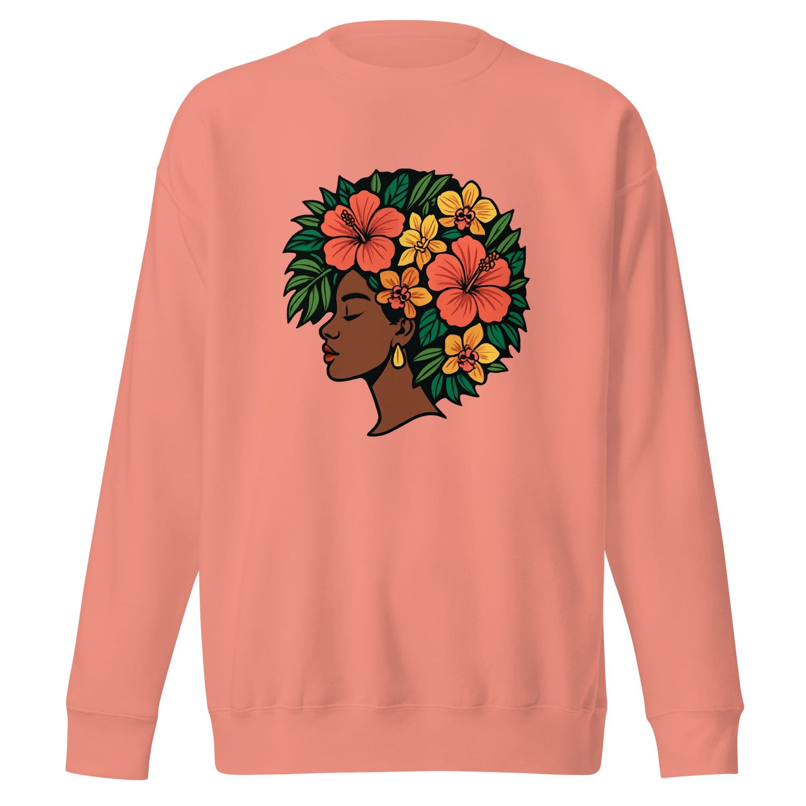 Unisex Premium Sweatshirt Elegant African Woman with Vibrant Tropical Afro-Original - Image 12
