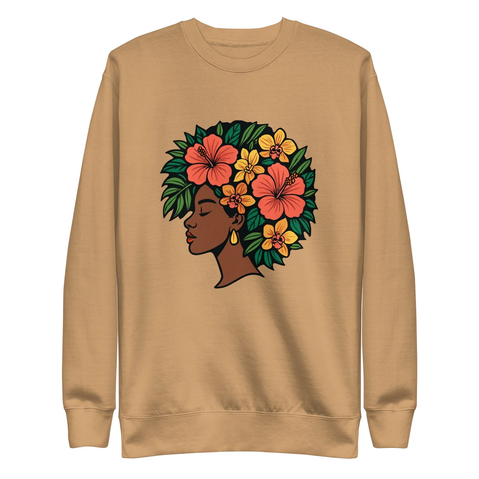 Unisex Premium Sweatshirt Elegant African Woman with Vibrant Tropical Afro-Original - Image 31