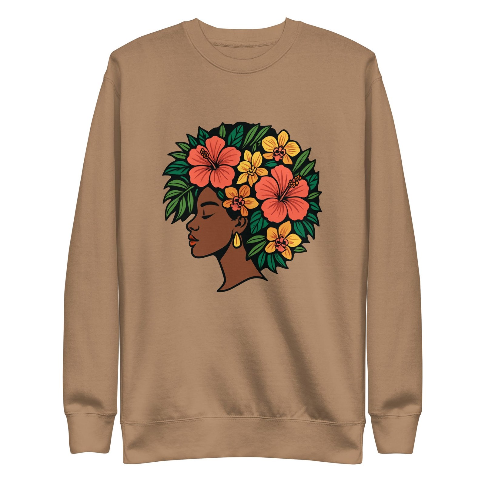 Unisex Premium Sweatshirt Elegant African Woman with Vibrant Tropical Afro-Original - Image 29