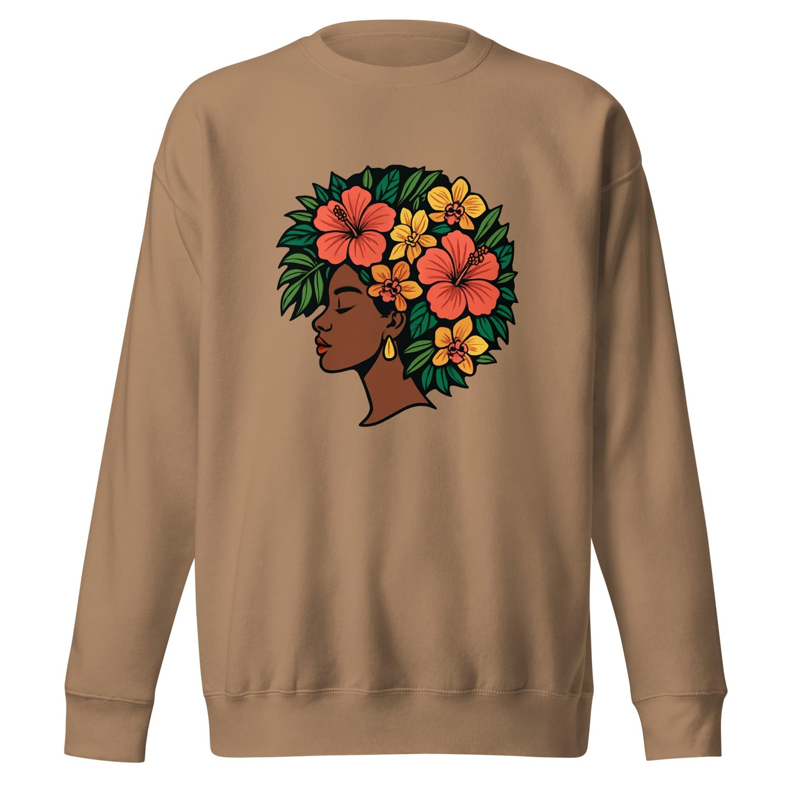 Unisex Premium Sweatshirt Elegant African Woman with Vibrant Tropical Afro-Original - Image 11