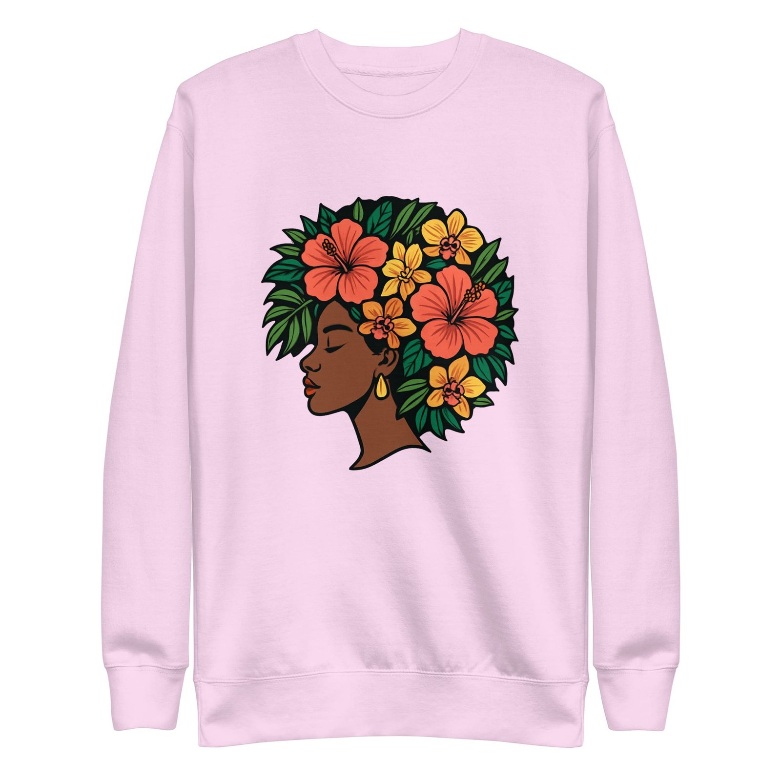 Unisex Premium Sweatshirt Elegant African Woman with Vibrant Tropical Afro-Original - Image 35
