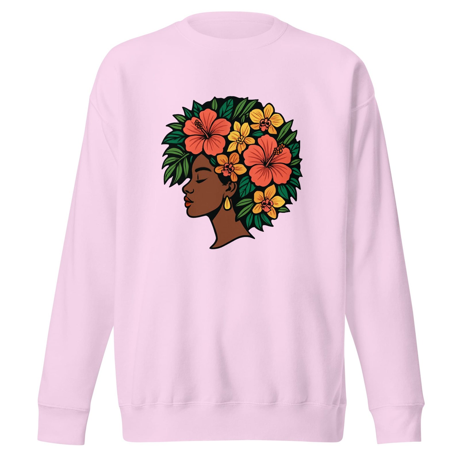 Unisex Premium Sweatshirt Elegant African Woman with Vibrant Tropical Afro-Original - Image 16