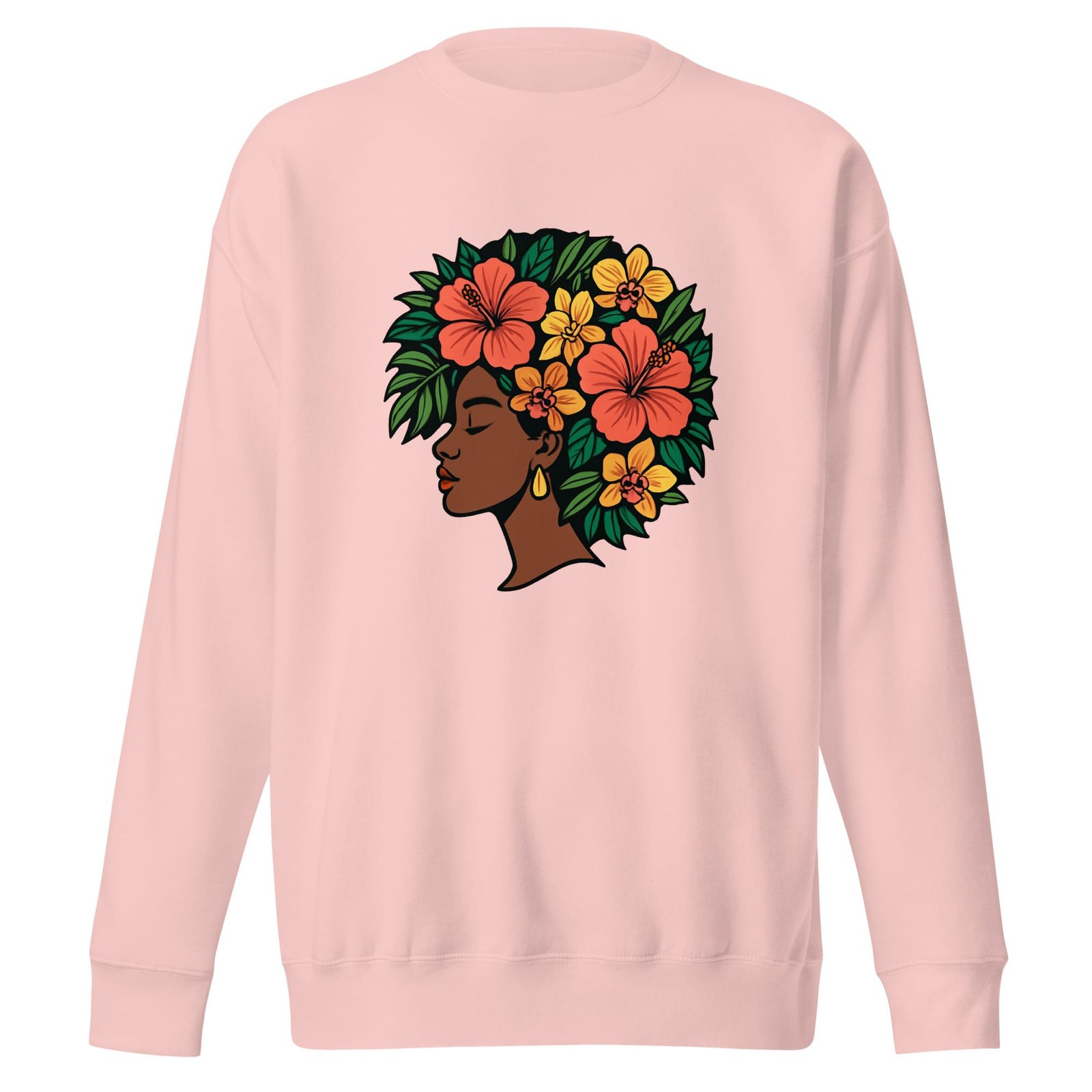 Unisex Premium Sweatshirt Elegant African Woman with Vibrant Tropical Afro-Original - Image 15