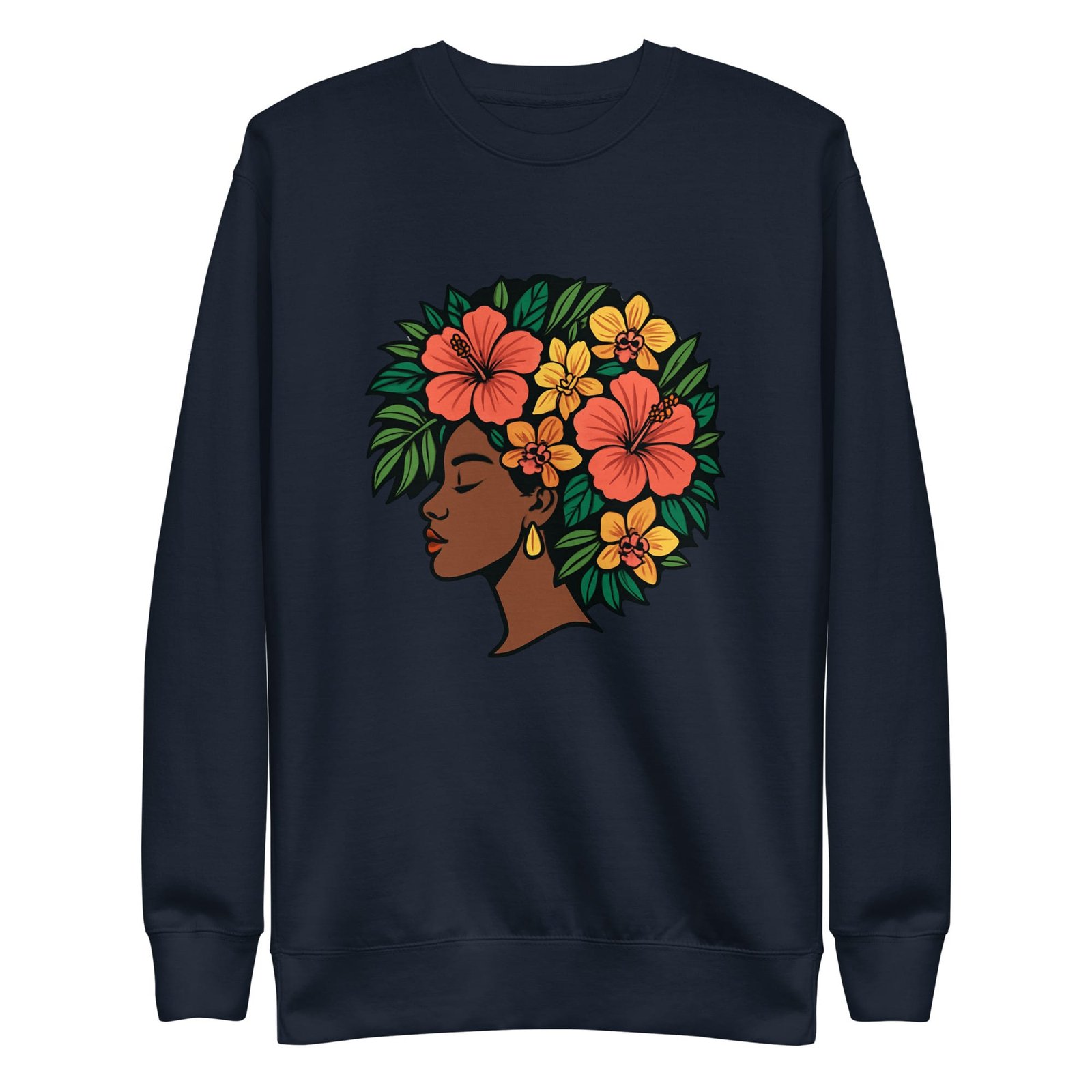 Unisex Premium Sweatshirt Elegant African Woman with Vibrant Tropical Afro-Original - Image 21