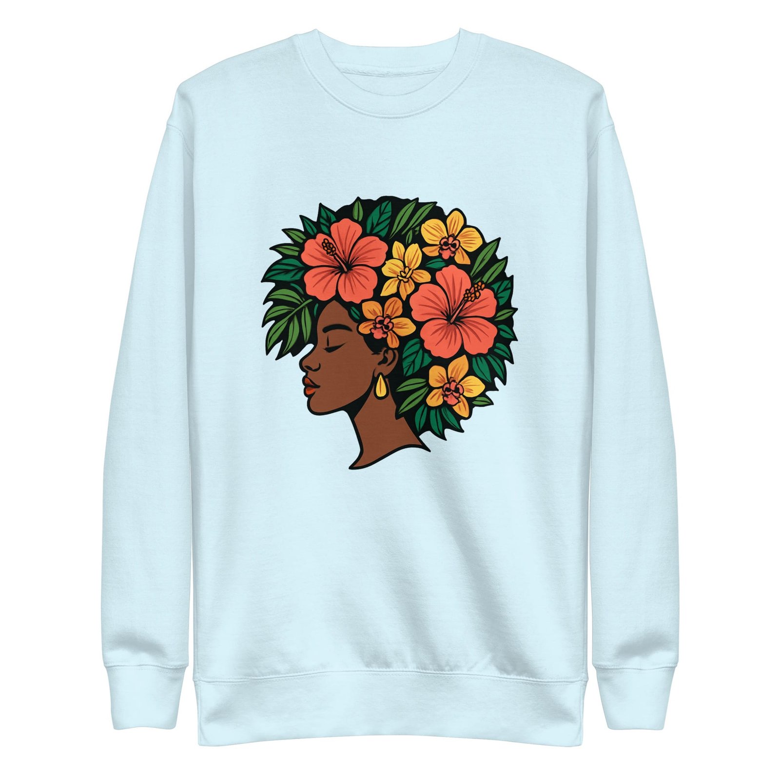 Unisex Premium Sweatshirt Elegant African Woman with Vibrant Tropical Afro-Original - Image 37