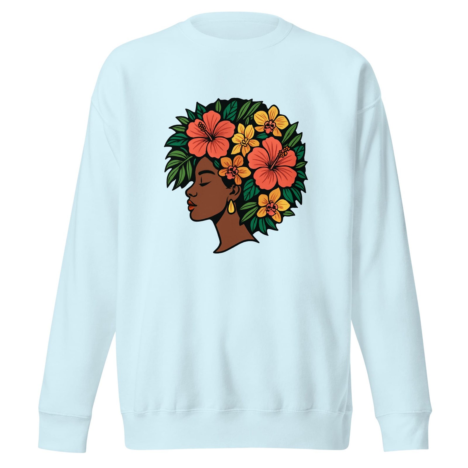 Unisex Premium Sweatshirt Elegant African Woman with Vibrant Tropical Afro-Original - Image 18