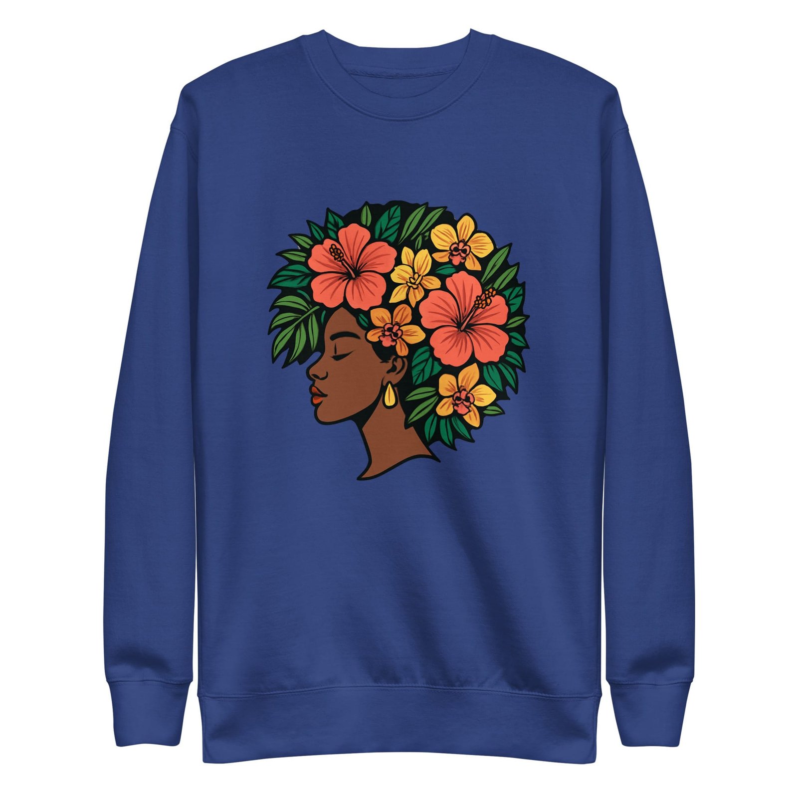 Unisex Premium Sweatshirt Elegant African Woman with Vibrant Tropical Afro-Original - Image 24