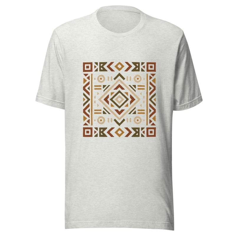 Unisex t-shirt Bold African Geometric Harmony in Earthy Tones-Original - Image 11