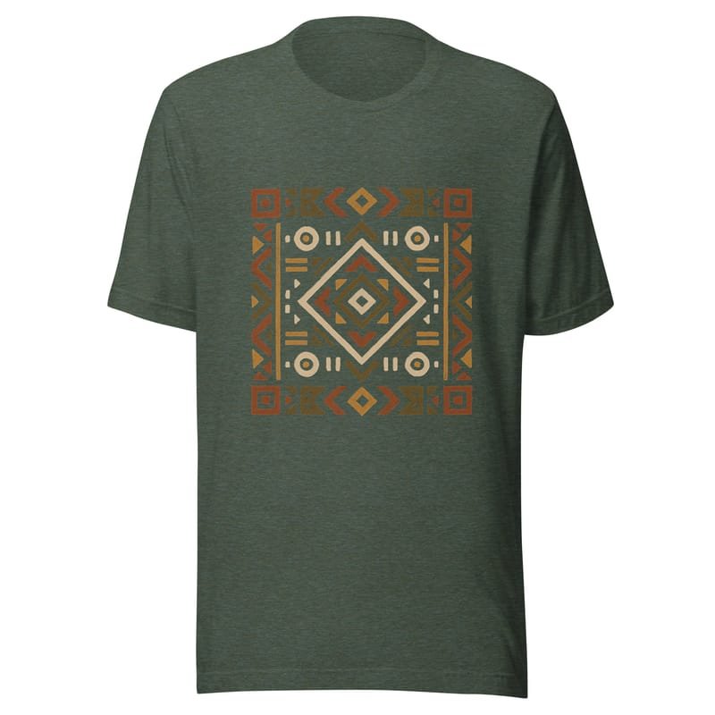Unisex t-shirt Bold African Geometric Harmony in Earthy Tones-Original - Image 6