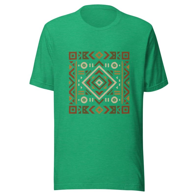 Unisex t-shirt Bold African Geometric Harmony in Earthy Tones-Original - Image 8