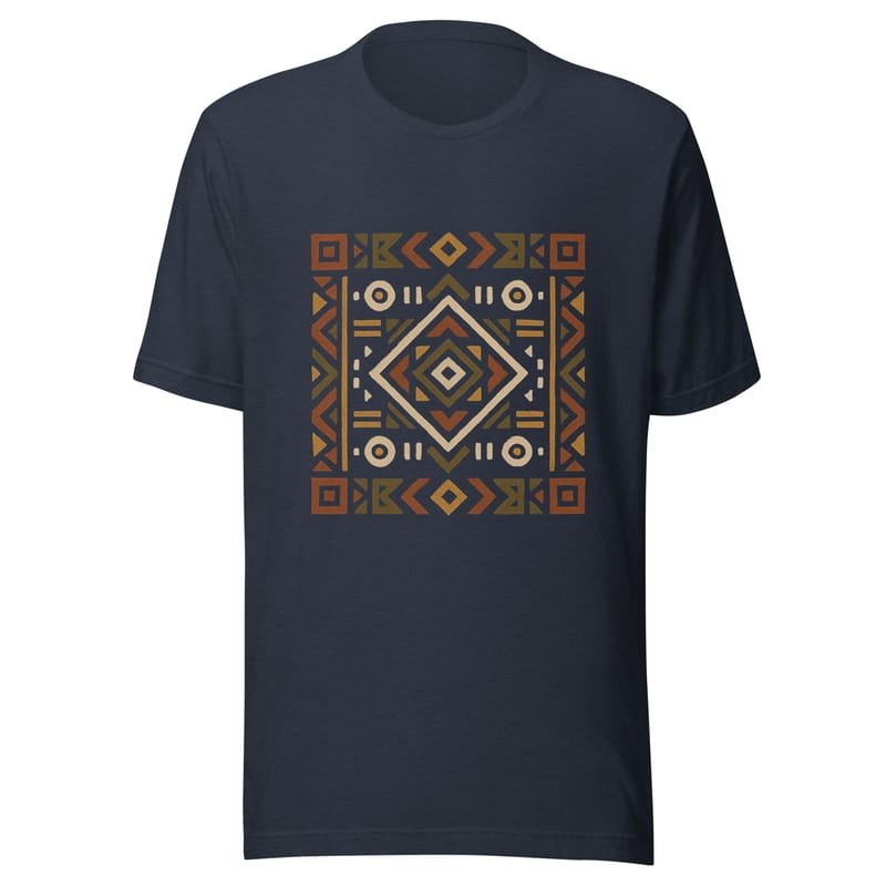 Unisex t-shirt Bold African Geometric Harmony in Earthy Tones-Original - Image 5