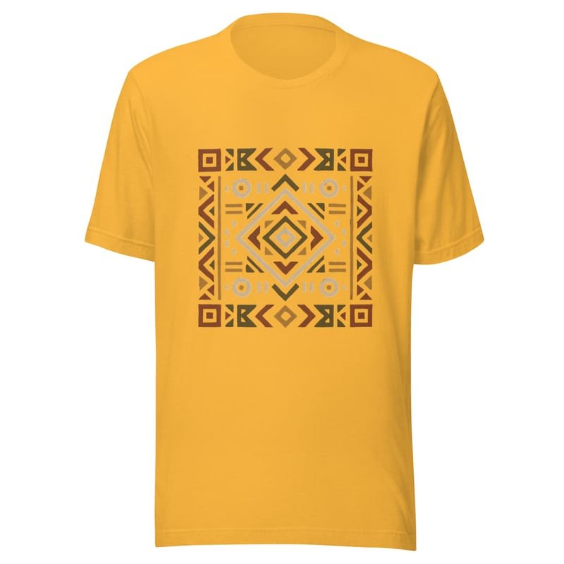 Unisex t-shirt Bold African Geometric Harmony in Earthy Tones-Original - Image 10