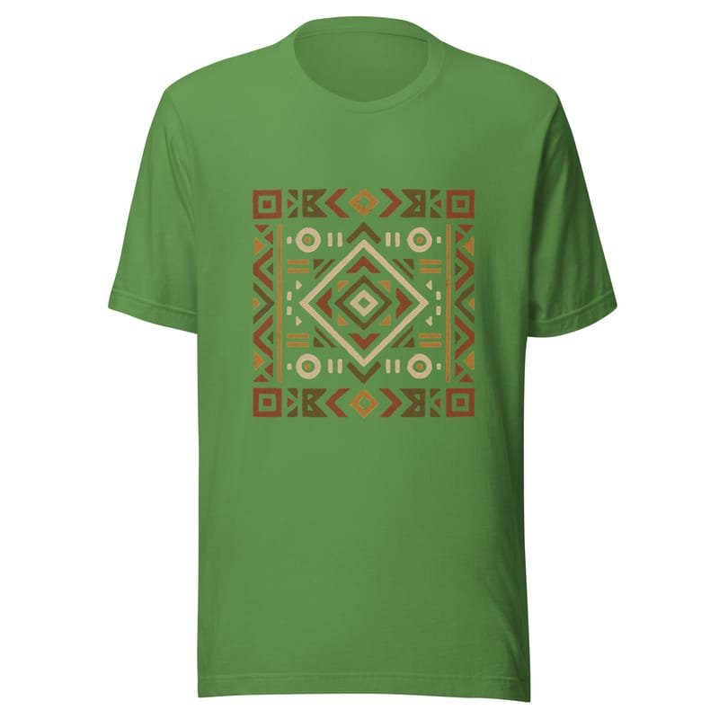 Unisex t-shirt Bold African Geometric Harmony in Earthy Tones-Original - Image 9