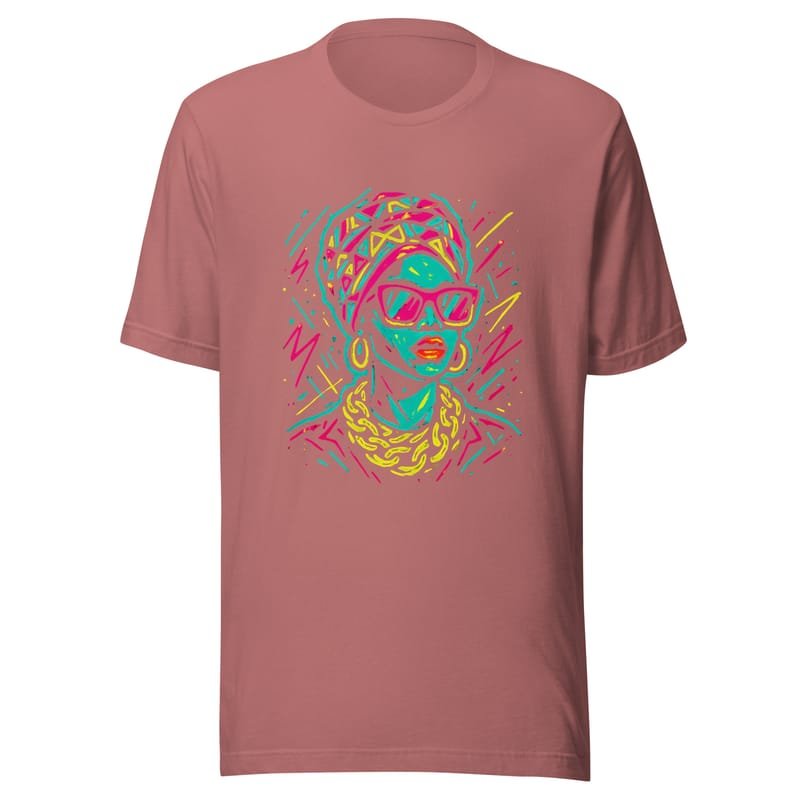 Unisex t-shirt Neon Queen_ Vibrant Afro Streetwear Glow-Original - Image 13