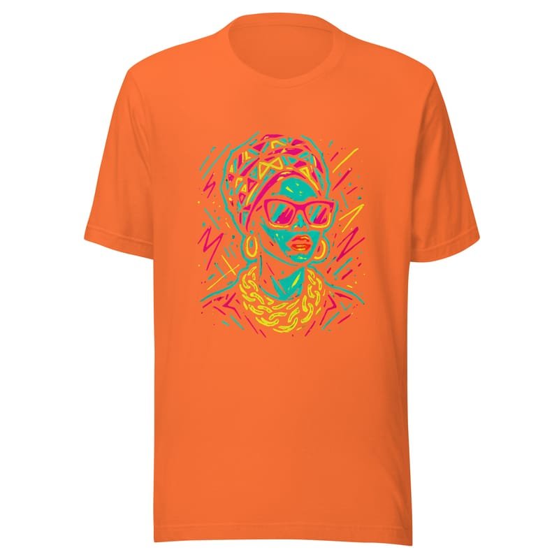 Unisex t-shirt Neon Queen_ Vibrant Afro Streetwear Glow-Original - Image 15