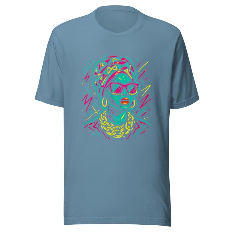 Unisex t-shirt Neon Queen_ Vibrant Afro Streetwear Glow-Original - Image 14