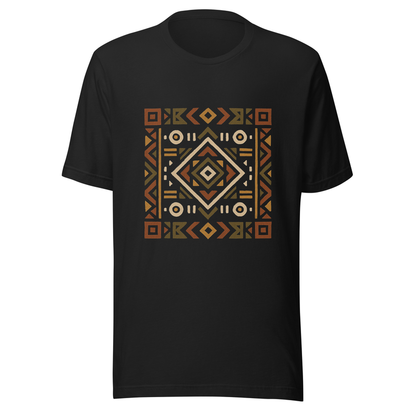 Unisex t-shirt Bold African Geometric Harmony in Earthy Tones-Original
