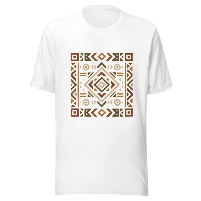 Unisex t-shirt Bold African Geometric Harmony in Earthy Tones-Original - Image 12