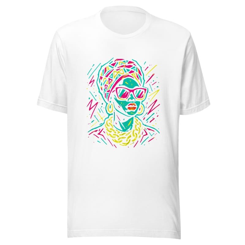 Unisex t-shirt Neon Queen_ Vibrant Afro Streetwear Glow-Original - Image 16